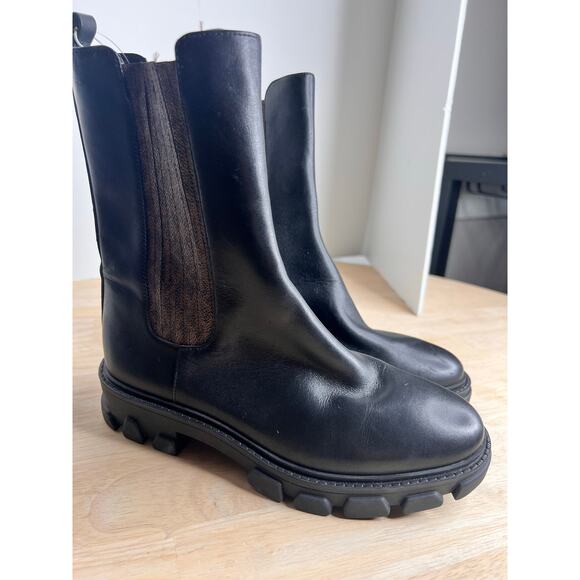 Michael Kors Leather Boots Black Lug Sole Pull-On Women’s 6 NWOB - Picture 9 of 9